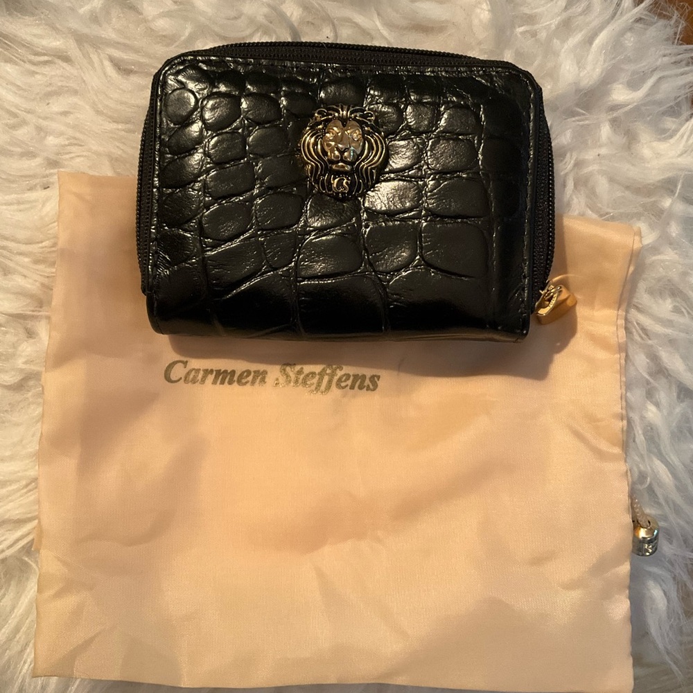 Black Embossed Women's Card Wallet